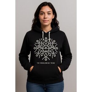 The Worldwide Tribe Hoodie Teemill Organic Cotton Mandala Peace Print Size Small